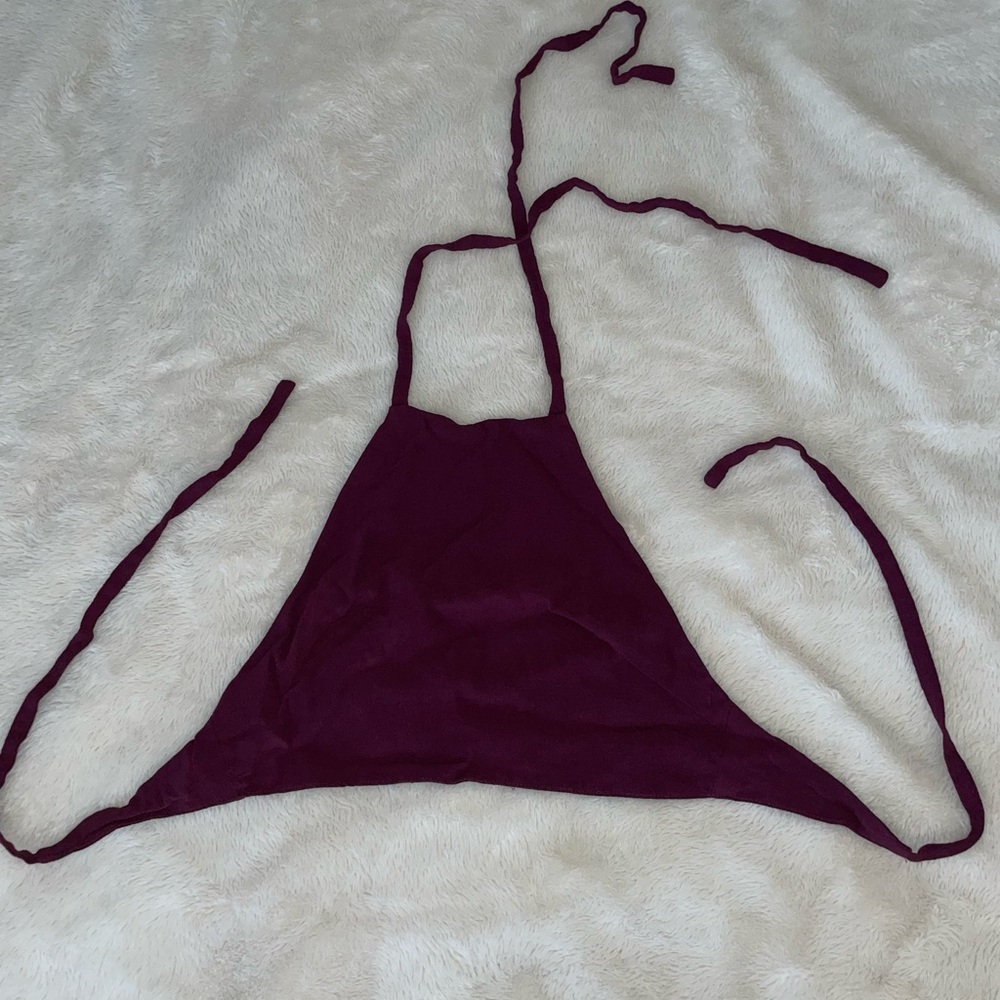 Maroon halter crop top